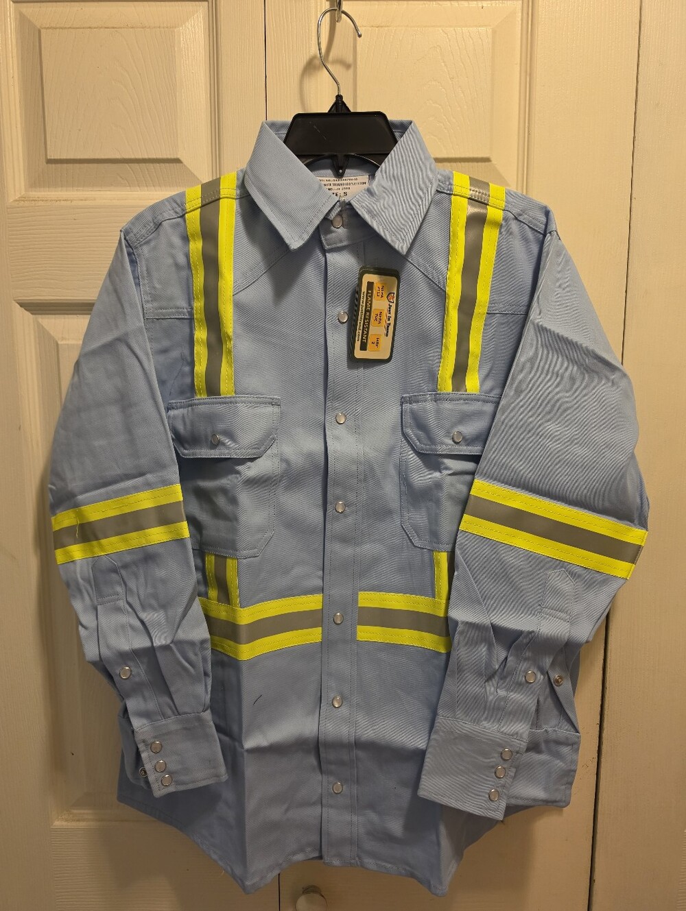 Hi-Vis Blue Work Shirt with Reflective Flame Resistant